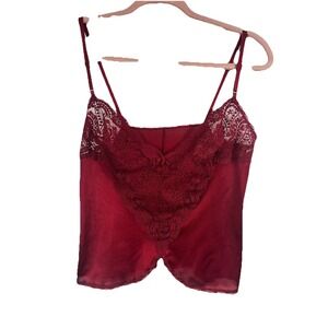 VTG Vassarette Red Lace Camisole 34 Underneath It All 90s Coquette Cami Top